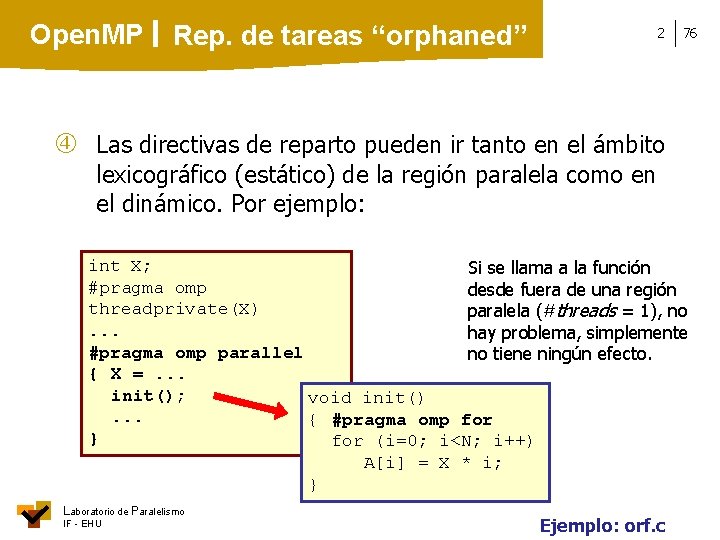 Open. MP Rep. de tareas “orphaned” 2 76 Las directivas de reparto pueden ir