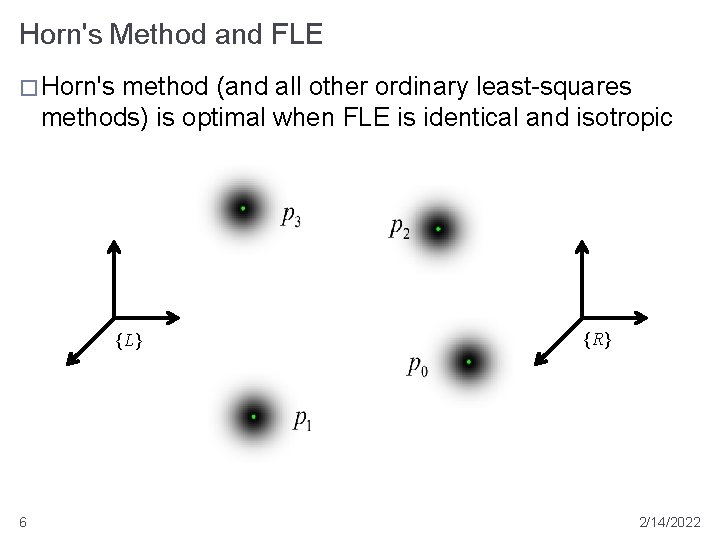 Horn's Method and FLE � Horn's method (and all other ordinary least-squares methods) is