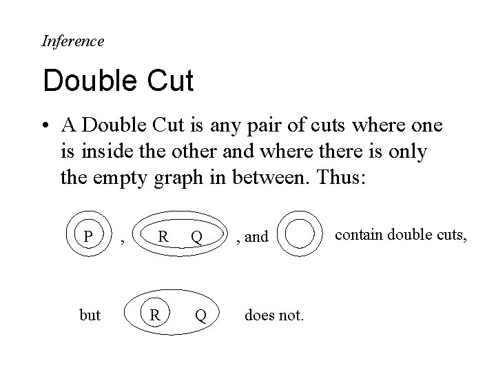 Inference Double Cut • A Double Cut is any pair of cuts where one