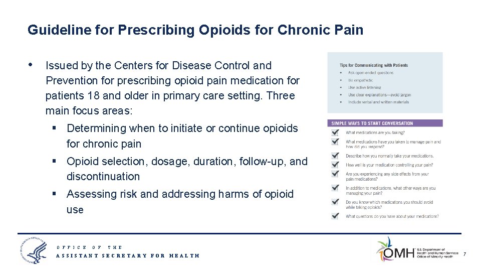 Guideline for Prescribing Opioids for Chronic Pain • Issued by the Centers for Disease