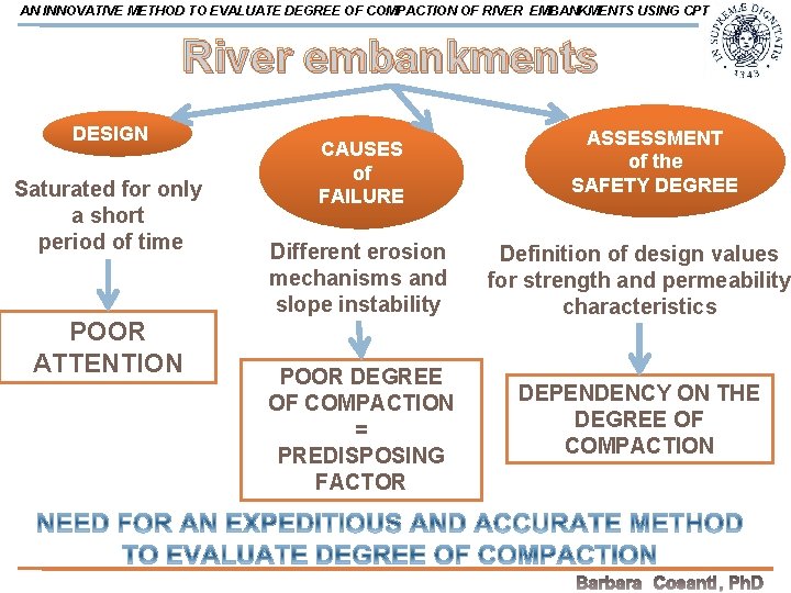 AN INNOVATIVE METHOD TO EVALUATE DEGREE OF COMPACTION OF RIVER EMBANKMENTS USING CPT River