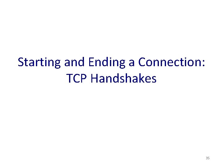 Starting and Ending a Connection: TCP Handshakes 35 