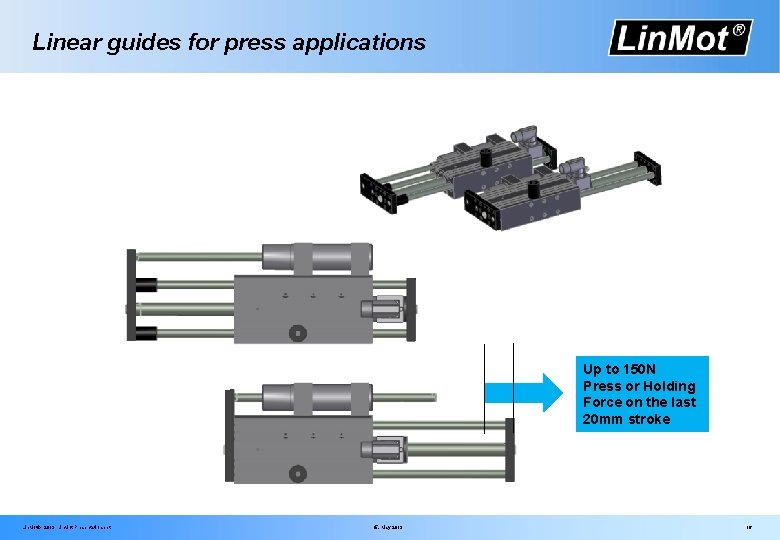 Linear guides for press applications Up to 150 N Press or Holding Force on