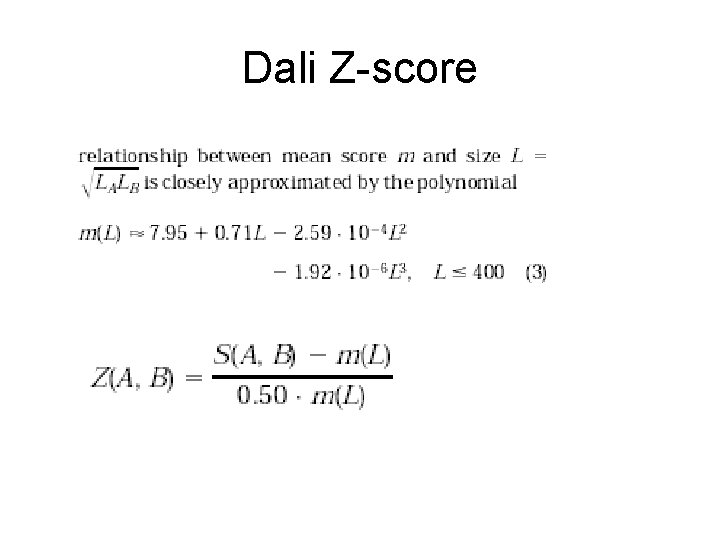 Dali Z-score 