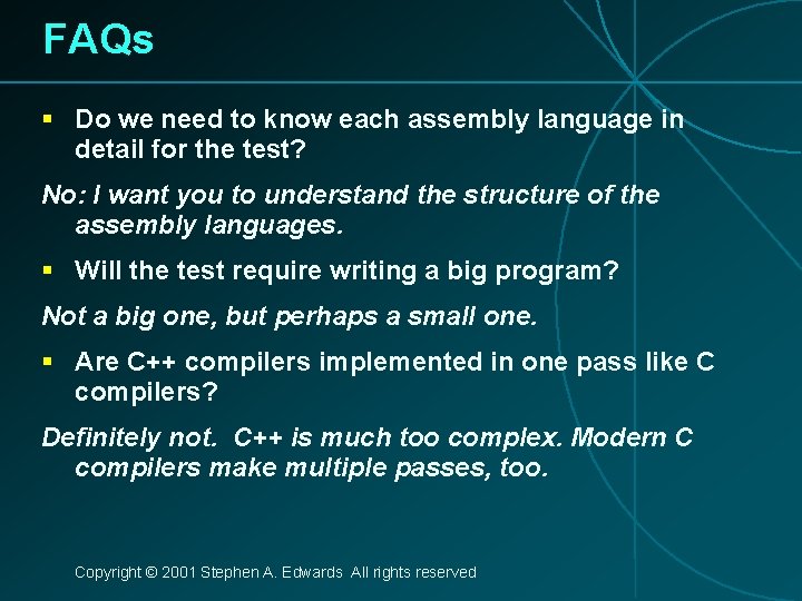 FAQs § Do we need to know each assembly language in detail for the