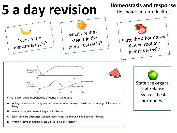 Homeostasis and Response 5 a day revision eost