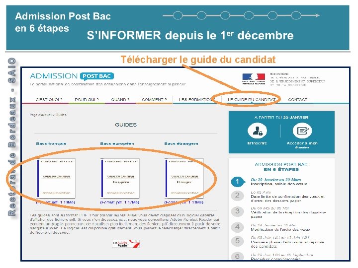 Admission Post Bac en 6 étapes S’informer – guide du candidat Télécharger le guide