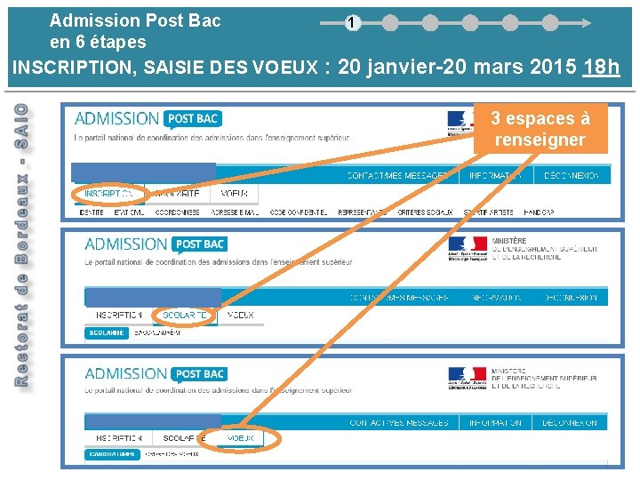 Admission Post Bac étapes enen 66 étapes 1 1 inscription - saisie des vœux