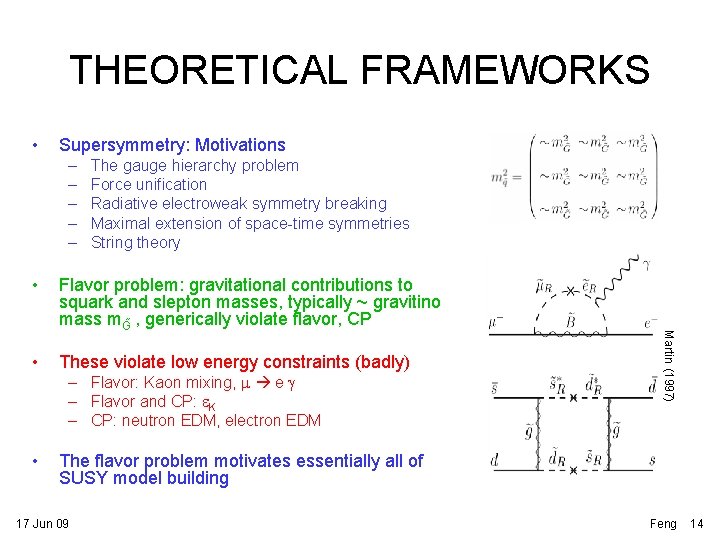 THEORETICAL FRAMEWORKS • Supersymmetry: Motivations – – – The gauge hierarchy problem Force unification