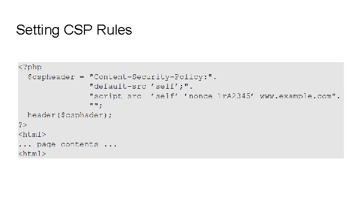 Setting CSP Rules 