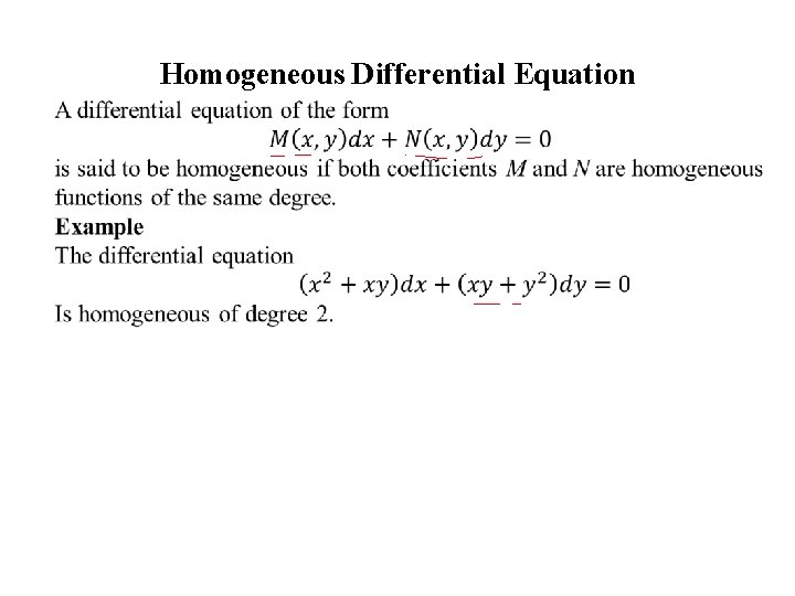 Homogeneous Differential Equation 