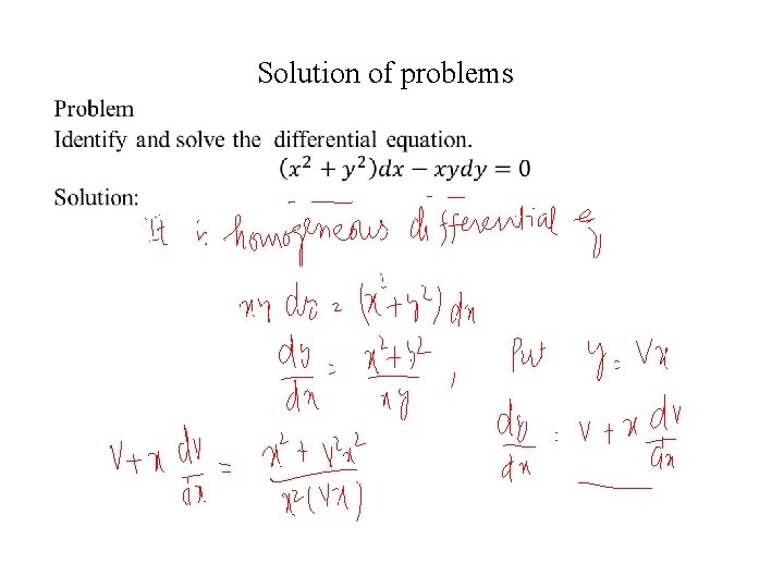 Solution of problems 