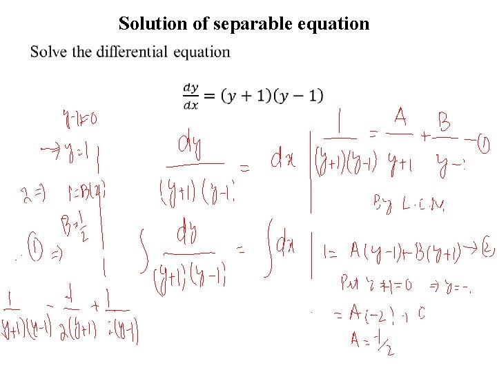 Solution of separable equation 