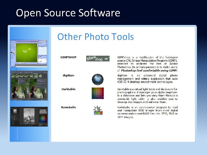 Open Source Software Other Photo Tools 