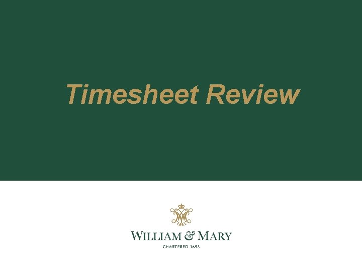 Timesheet Review 