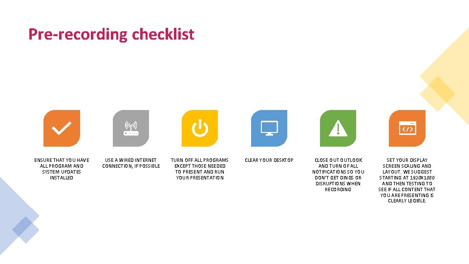 Recording Your Presentation Home Tips Tricks Table of