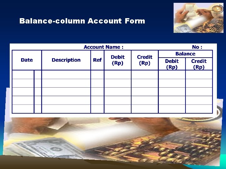 Balance-column Account Form 