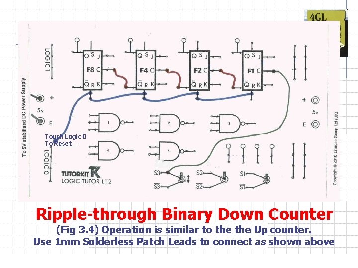 limrose Touch Logic 0 To Reset Ripple-through Binary Down Counter (Fig 3. 4) Operation