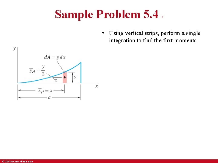 Sample Problem 5. 4 3 • Using vertical strips, perform a single integration to