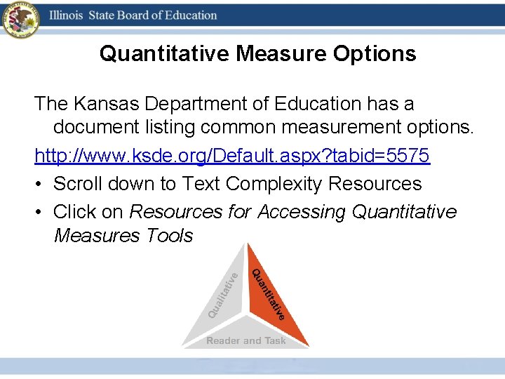 Quantitative Measure Options 12 The Kansas Department of Education has a document listing common