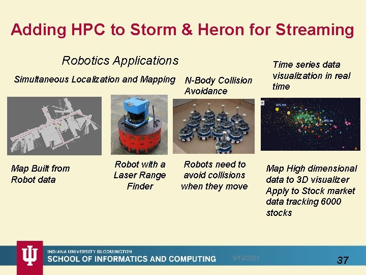 Adding HPC to Storm & Heron for Streaming Robotics Applications Simultaneous Localization and Mapping