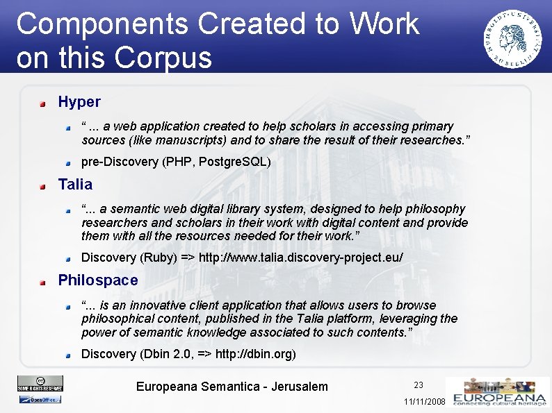 Components Created to Work on this Corpus Hyper “. . . a web application