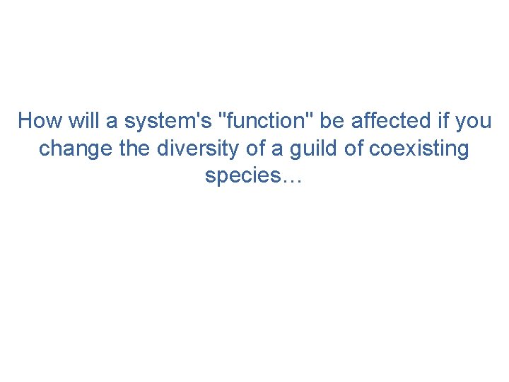 How will a system's "function" be affected if you change the diversity of a