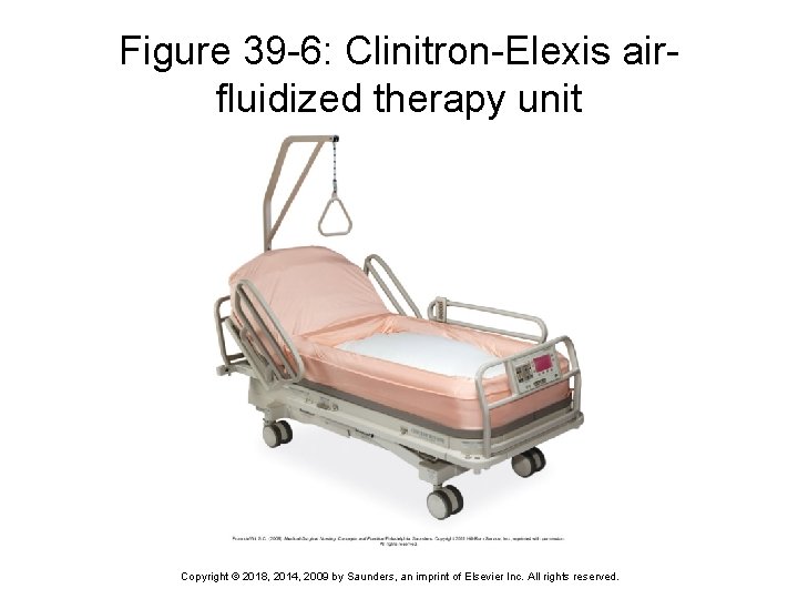 Figure 39 -6: Clinitron-Elexis airfluidized therapy unit Copyright © 2018, 2014, 2009 by Saunders,
