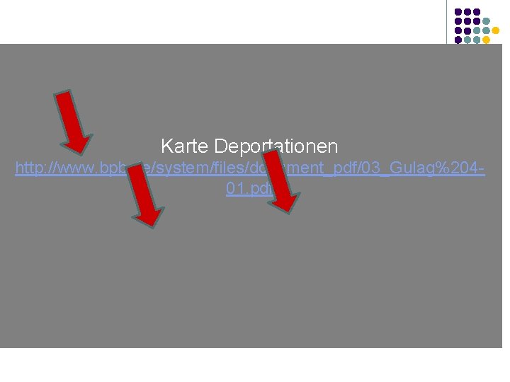 Karte Deportationen http: //www. bpb. de/system/files/dokument_pdf/03_Gulag%20401. pdf 