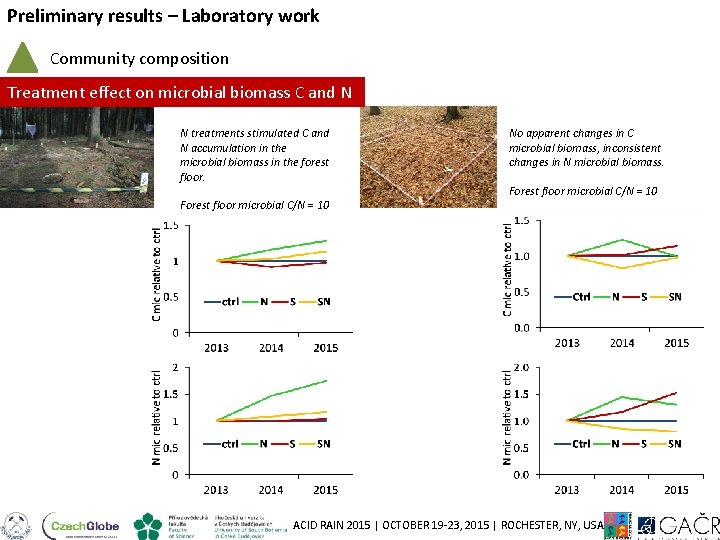 Preliminary results – Laboratory work Community composition Treatment effect on microbial biomass C and