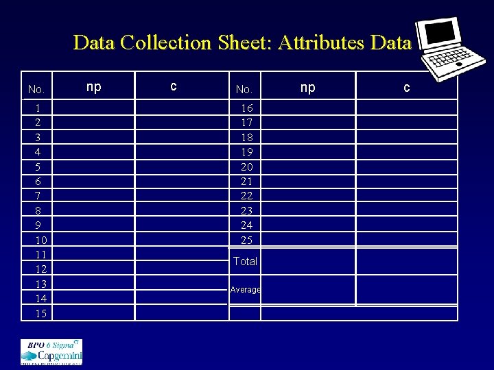 Data Collection Sheet: Attributes Data No. 1 2 3 4 5 6 7 8