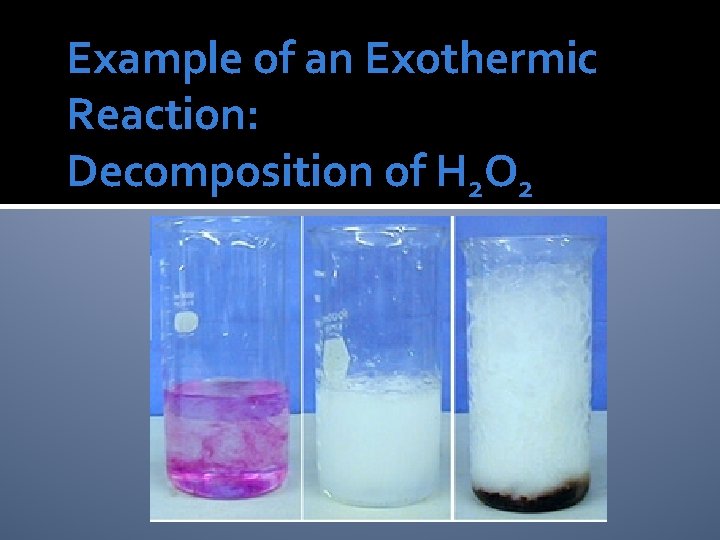 Example of an Exothermic Reaction: Decomposition of H 2 O 2 