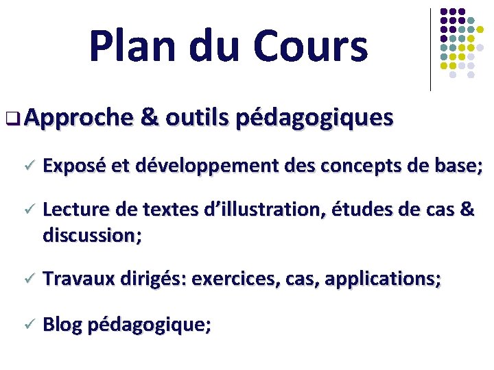 MARKETING Plan du cours Introduction ISCAE 2 0