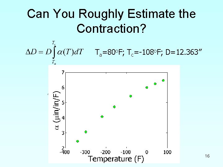 Can You Roughly Estimate the Contraction? Ta=80 o. F; Tc=-108 o. F; D=12. 363”