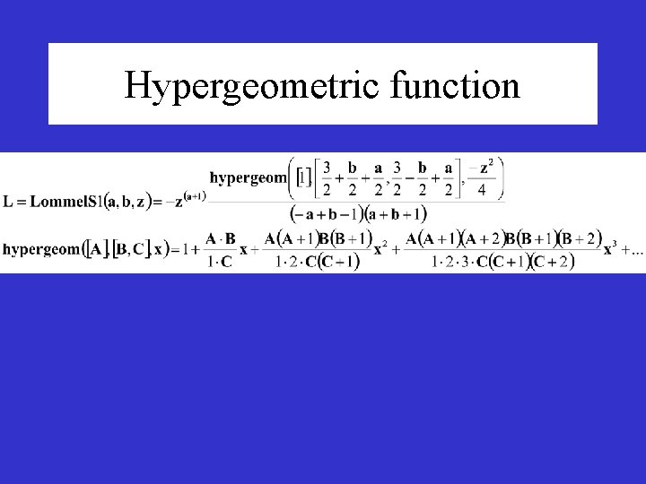 Hypergeometric function 