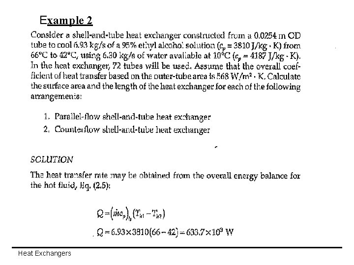 Example 2 Heat Exchangers 