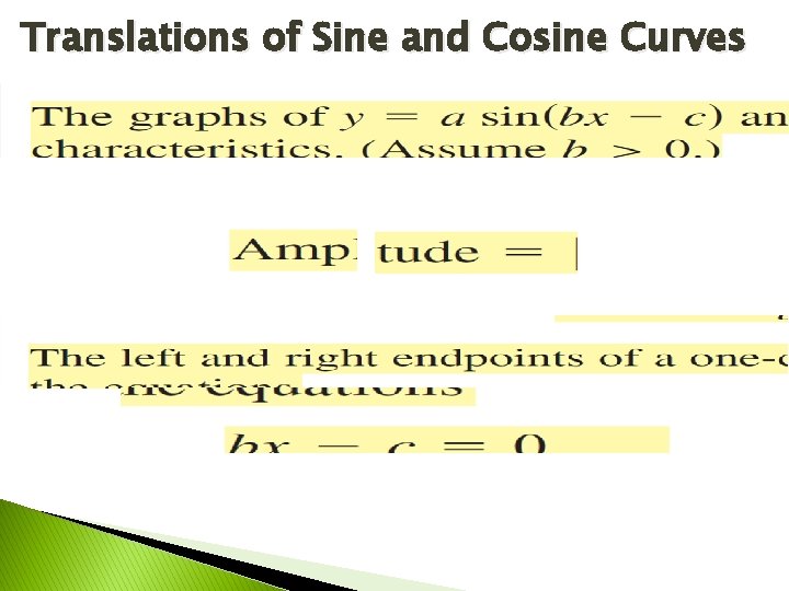 Translations of Sine and Cosine Curves 