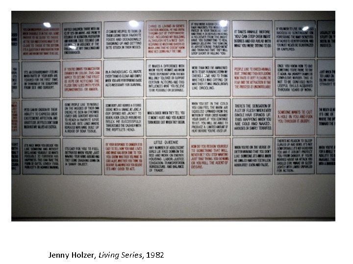 Jenny Holzer, Living Series, 1982 