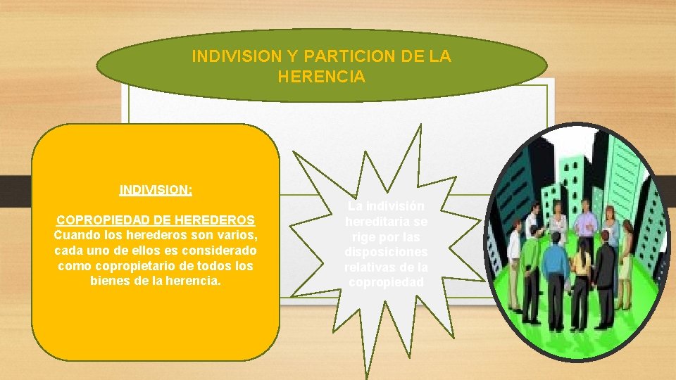 INDIVISION Y PARTICION DE LA HERENCIA INDIVISION: COPROPIEDAD DE HEREDEROS Cuando los herederos son INDIVISION Y PARTICION DE LA HERENCIA INDIVISION: COPROPIEDAD DE HEREDEROS Cuando los herederos son