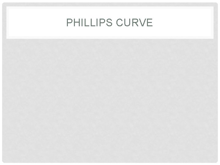 PHILLIPS CURVE 