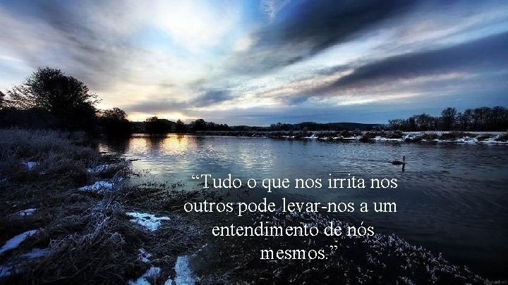 “Tudo o que nos irrita nos outros pode levar-nos a um entendimento de nós “Tudo o que nos irrita nos outros pode levar-nos a um entendimento de nós