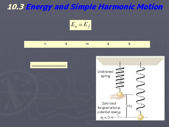 10. 3 Energy and Simple Harmonic Motion 