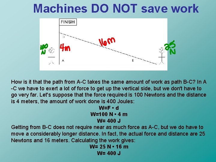 Machines DO NOT save work How is it that the path from A-C takes