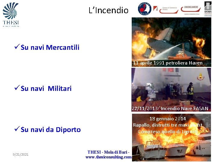 L’Incendio ü Su navi Mercantili 11 aprile 1991 petroliera Haven ü Su navi Militari