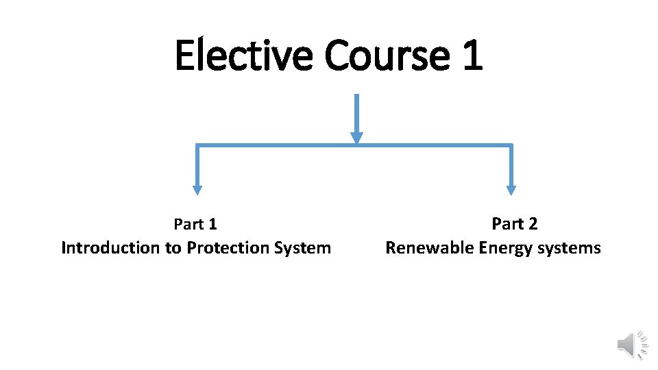 Elective Course 1 Part 1 Introduction to Protection System Part 2 Renewable Energy systems