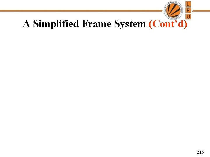 A Simplified Frame System (Cont’d) 215 