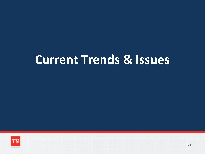 Current Trends & Issues 23 
