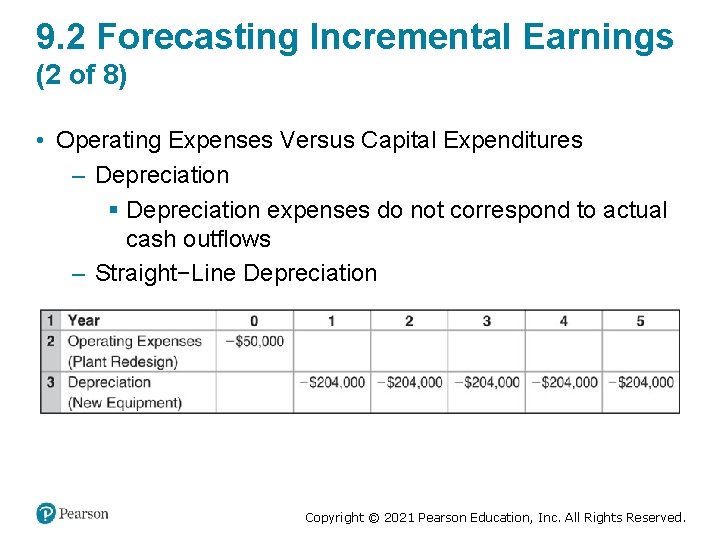 9. 2 Forecasting Incremental Earnings (2 of 8) • Operating Expenses Versus Capital Expenditures