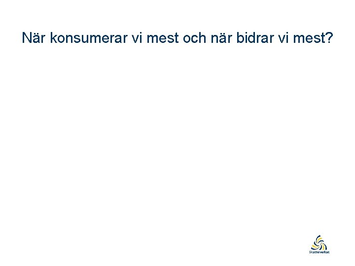 När konsumerar vi mest och när bidrar vi mest? 