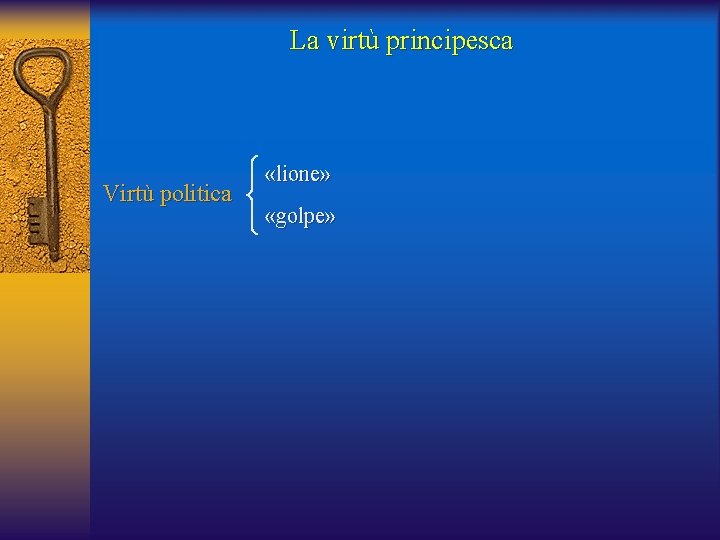 La virtù principesca Virtù politica «lione» «golpe» 